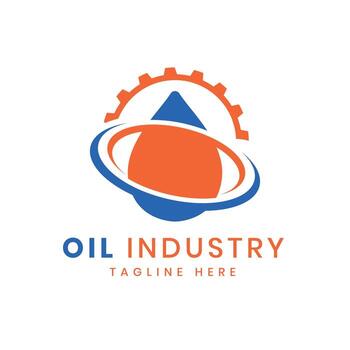 Oil industry creative and modern logo design concept oil drop and gear vector