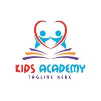 Kids academy logo design creative concept for school and education business vector