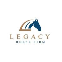 Horse firm Legacy logo design creative concept vector