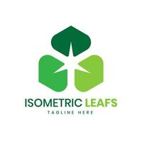 Isometric Leaf logo design creative concept for organic firm logo vector