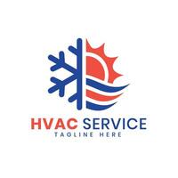 HVAC service logo design with heating and cooling industry logo vector