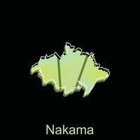 mapa ciudad de nakama diseño, alto detallado vector mapa - Japón vector diseño plantilla, adecuado para tu empresa