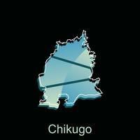 Map City of Chikugo design, High detailed vector map - Japan Vector Design Template, suitable for your company