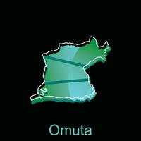 Map City of Omuta design, High detailed vector map - Japan Vector Design Template, suitable for your company