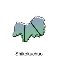 mapa ciudad de shikokuchuo diseño, alto detallado vector mapa - Japón vector diseño plantilla, adecuado para tu empresa
