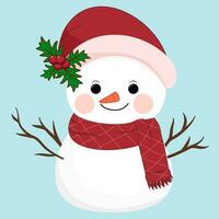 snowman winter holiday vector