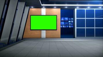 virtuel nouvelles studio Contexte avec vert écran option , nouvelles studio gratuit modèle video