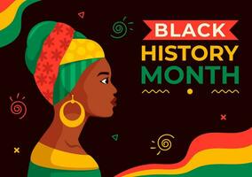 negro historia mes vector diseño ilustración a conmemorar el genial dificil y contribuciones de el negro comunidad en africano americano fiesta