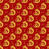 Happy Chinese New Year 2024 Seamless Pattern Design. Translation Year of the Dragon. with Lantern, Dragons and China Elements in Flat Illustration vector