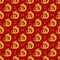 Happy Chinese New Year 2024 Seamless Pattern Design. Translation Year of the Dragon. with Lantern, Dragons and China Elements in Flat Illustration vector