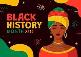 Black History Month Vector Design Illustration to Commemorate the Great Struggle and Contributions of the Black Community in African American Holiday