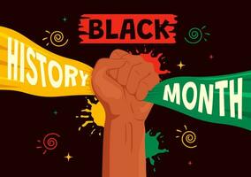Black History Month Vector Design Illustration to Commemorate the Great Struggle and Contributions of the Black Community in African American Holiday