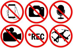 do not record - recording is prohibited vector