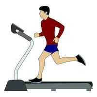 person running on treadmill vector