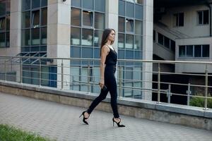 Modern business woman in the office with copy space photo