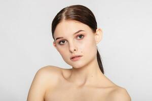 Beauty skin woman natural makeup face cosmetic concept photo
