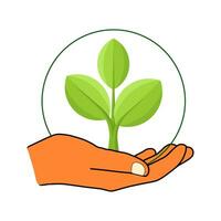 People practicing sustainability - taking care of plants vector