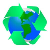 recycle symbol with earth vector