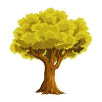 illustration of a tree in autumn with dry leaves vector