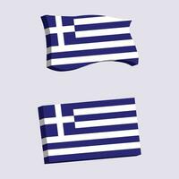 Grecia bandera 3d forma vector ilustración