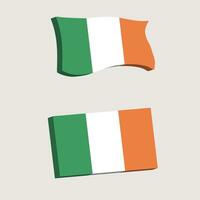 Irlanda bandera 3d forma vector ilustración