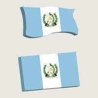 Guatemala bandera 3d forma vector ilustración