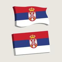 serbia bandera 3d forma vector ilustración