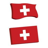 Switzerland Flag 3d shape vector illustration