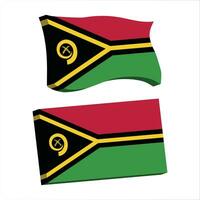 vanuatu bandera 3d forma vector ilustración