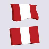 Perú bandera 3d forma vector ilustración