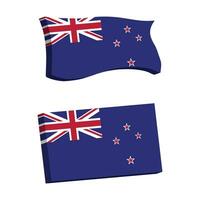 New Zealand Flag 3d shape vector illustration