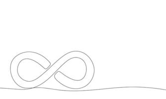 Infinity symbol one line continuous. Hand drawn vector illustration.