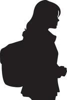 A Woman with bag vector silhouette