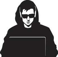 Hacker vector silhouette illustration