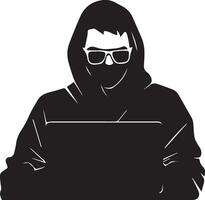 Hacker vector silhouette illustration 2