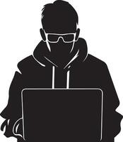 Hacker vector silhouette illustration 5