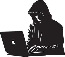 Hacker vector silhouette illustration 18