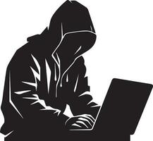 Hacker vector silhouette illustration 12