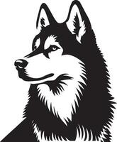 Siberian husky dog vector silhouette 13