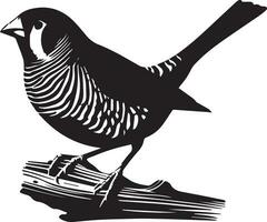 Zebra Finch bird vector silhouette 3