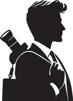 Male news presenter vector silhouette