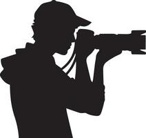 Camera man take a photo vector silhouette