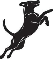 Dog Pose vector silhouette illustration black color