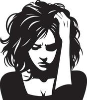 Upset Woman vector silhouette illustration