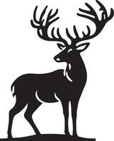 Deer vector silhouette illustration black color