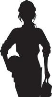 Female Worker Vector silhouette illustration black color