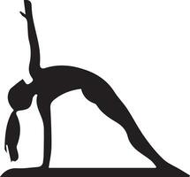 Woman Yoga Pose vector silhouette illustration