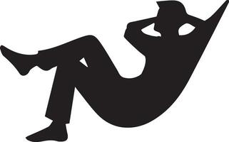 Reading man on hammock vector silhouette 4