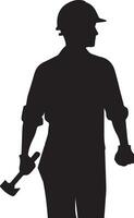 Worker vector silhouette illustration