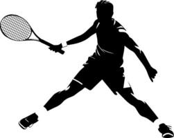 tennis player vector silhouette